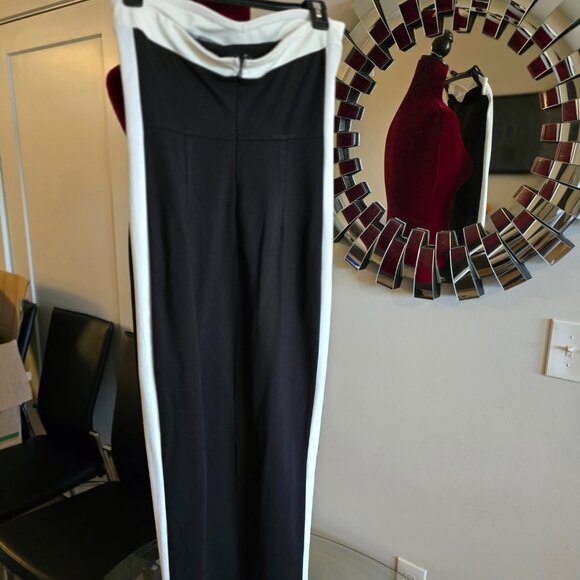 Impressive Edge Black Color Block Strapless Midi Dress - Picture 5 of 6